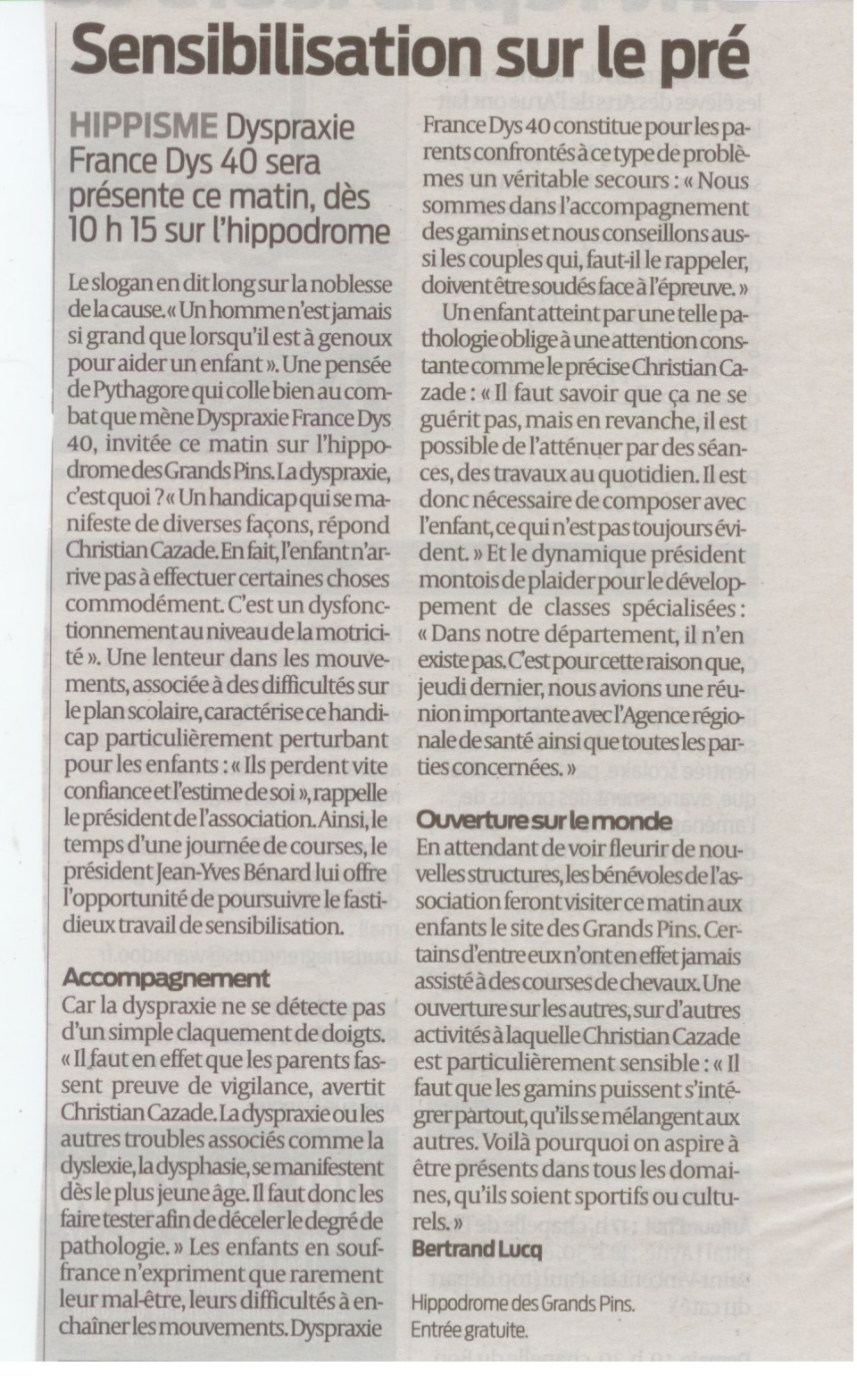 Article Sud-Ouest 05-10-2013