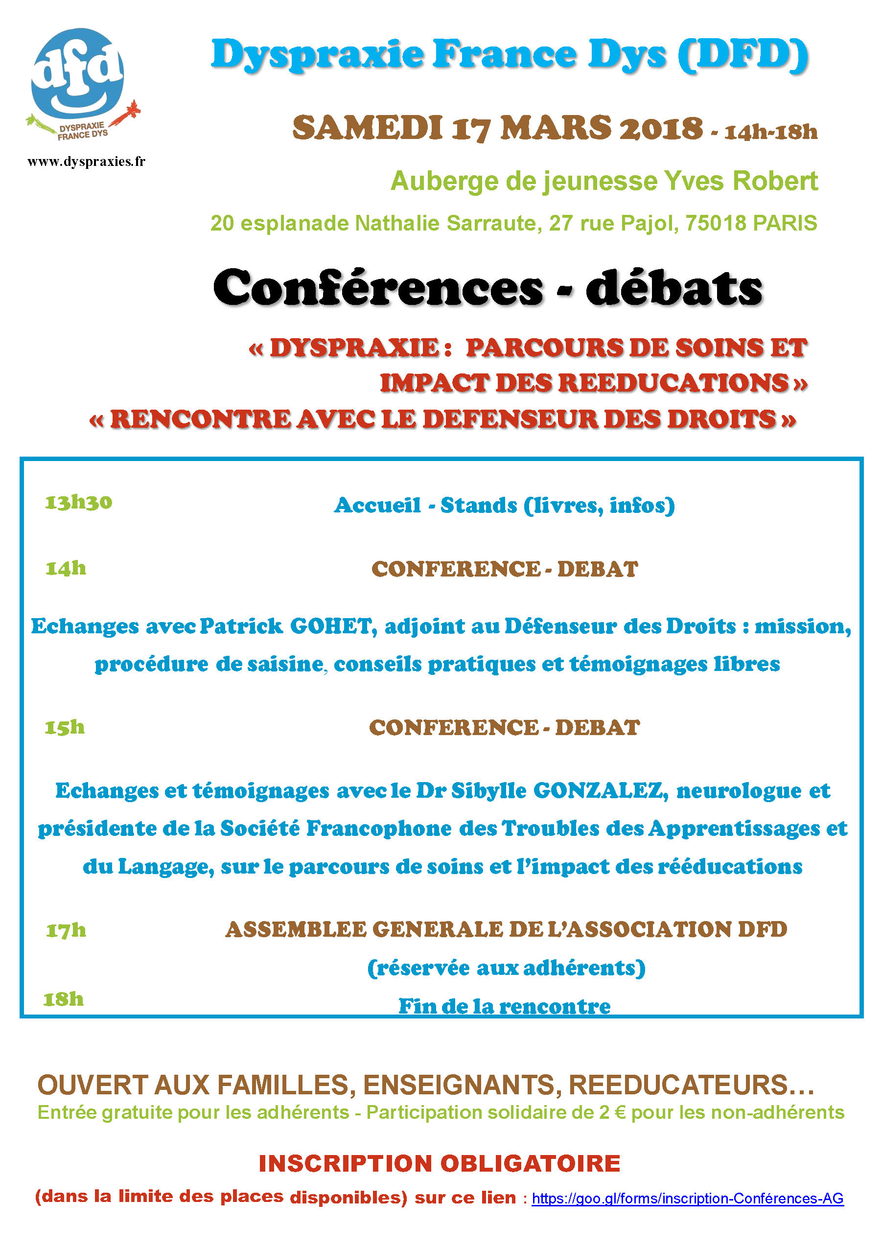 Lire la suite à propos de l’article AG de DFD et Conférences – 17 mars 2018 à Paris