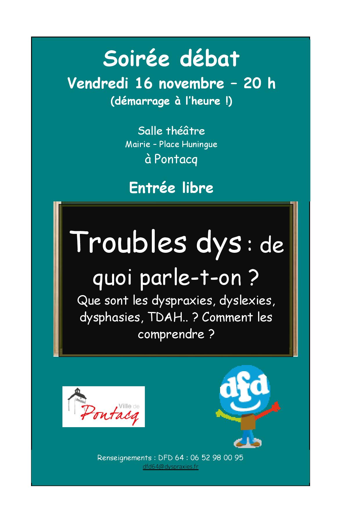 DFD 64 : Conférence "Troubles dys, de quoi parle-t-on ?"