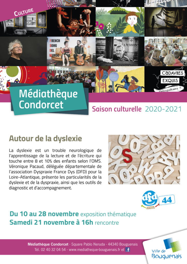 Affiche rencontre DFD 44 autour de la dyslexie