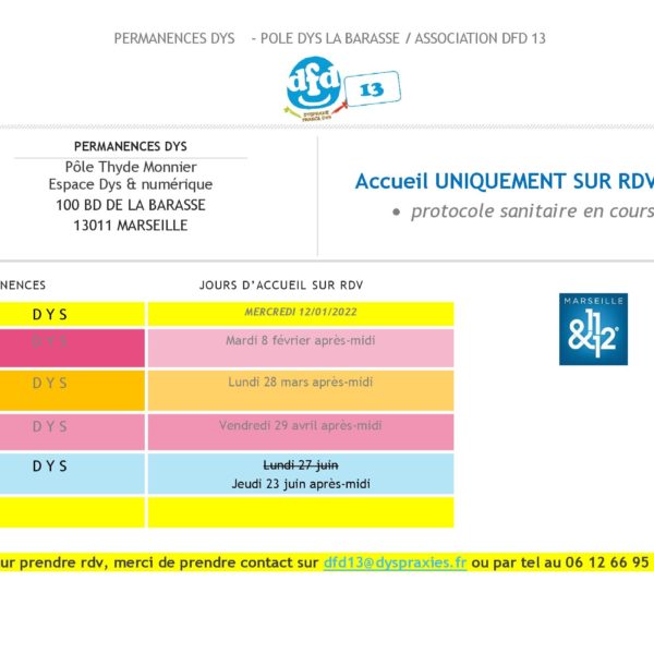 DFD 13 : permanences à la Barasse