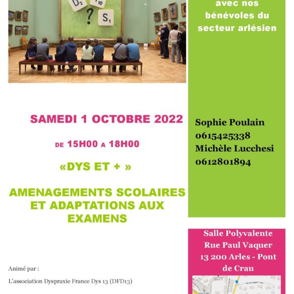 DFD 13 organise un café DYS dans le secteur Arlésien