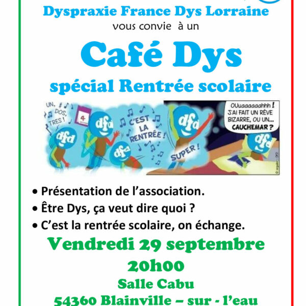 DFD Lorraine : café dys de rentrée