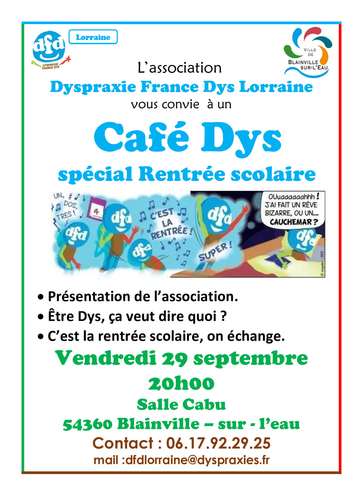 DFD Lorraine : café dys de rentrée