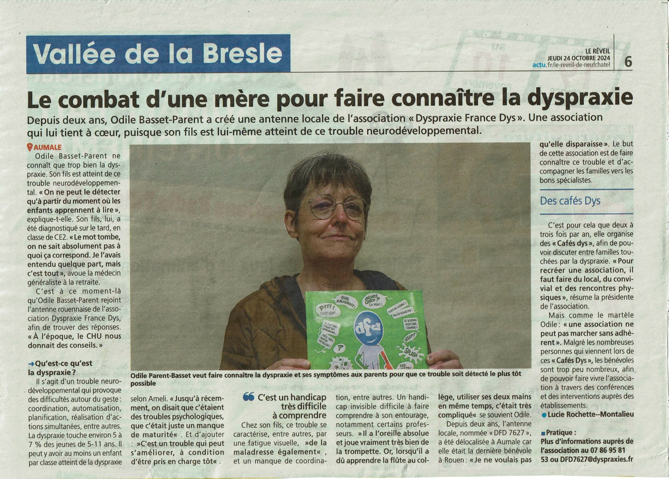 Lire la suite à propos de l’article Sensibiliser sur la dyspraxie (TDC) en Seine-Maritime