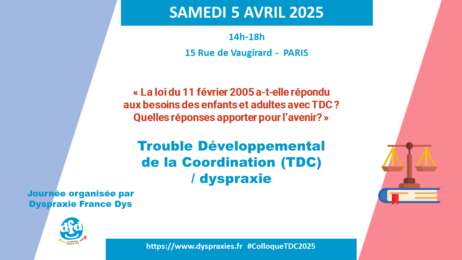 Affiche pour un évènement sur la dyspraxie