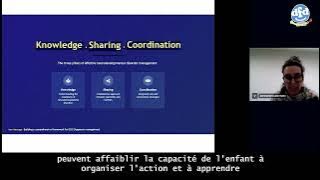 Image de l'intervenante et d'une page de sa présentation (extrait vidéo)